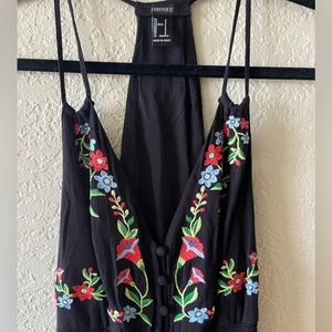 Black embroidered maxi dress